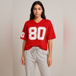 PacSun Mesh Jersey Top Red White #80 | Size XS | Football Style